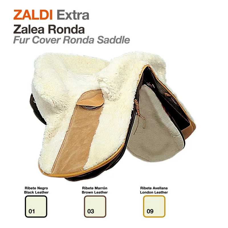Sela ZALDI Extra Zalea Ronda com cobertura em pêlo branco e detalhes em couro