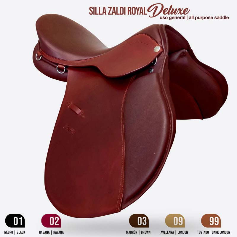 sela de equitação castanho avermelhado SILLA ZALDI ROYAL Deluxe