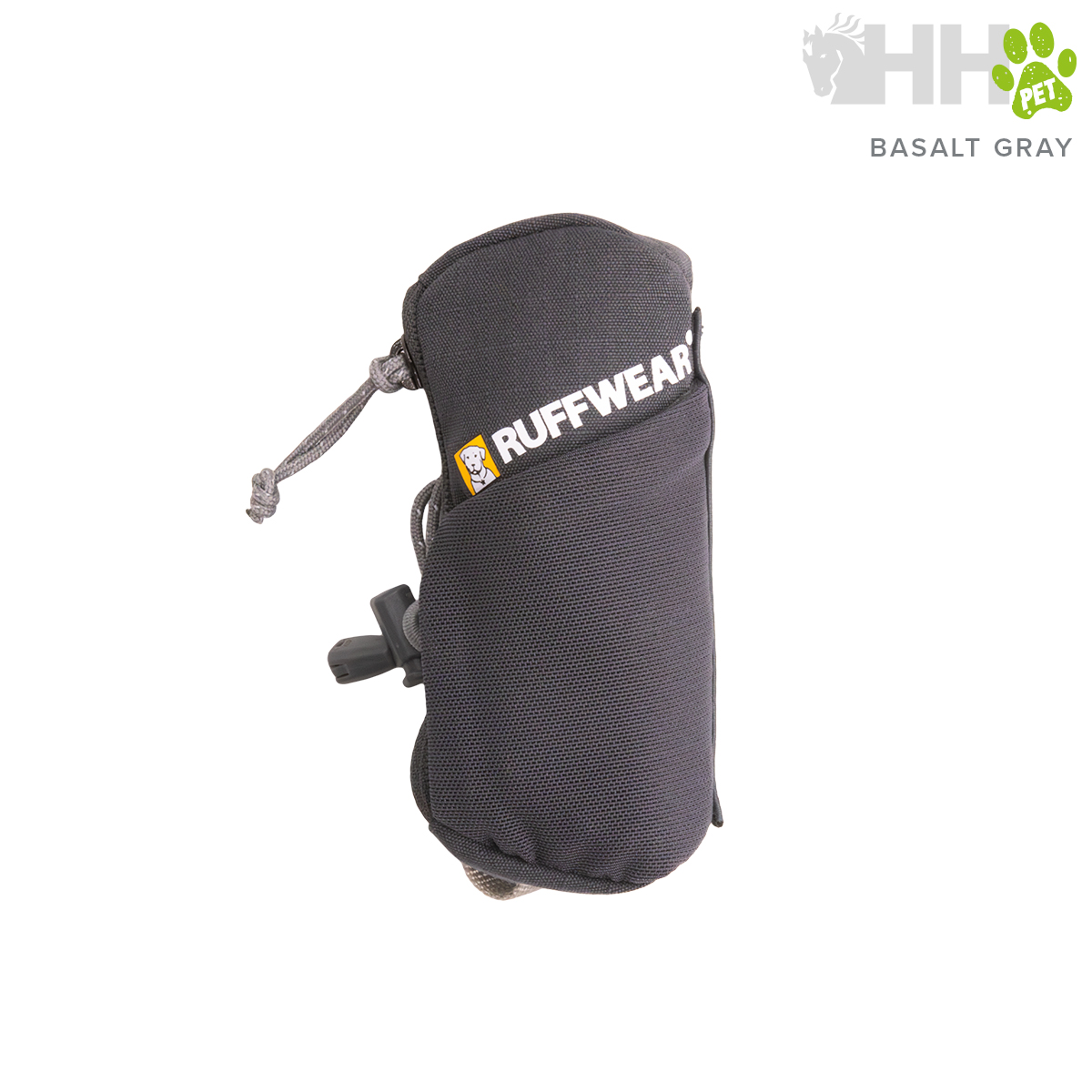Saco cinza basalto RUFFWEAR para acessórios com fecho de cordão e tira de fixação