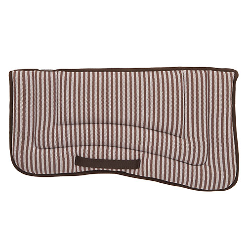 Sela almofadada riscada castanho e bege para cavalo