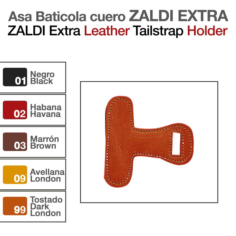 Suporte para correia traseira em couro ZALDI EXTRA, cor Tostado Dark London