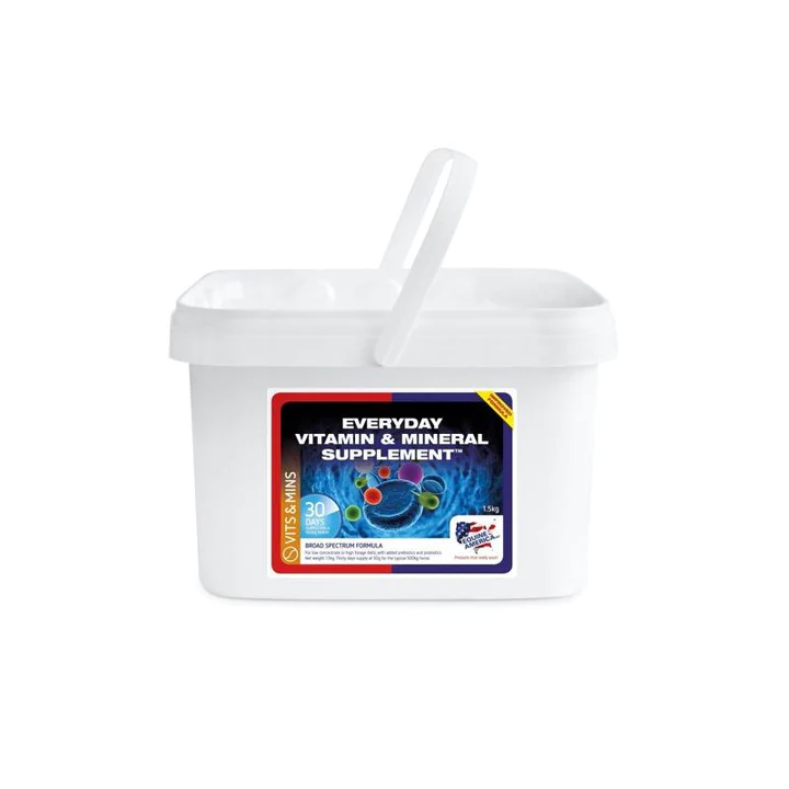 Recipiente branco de suplemento vitamínico com rótulo azul