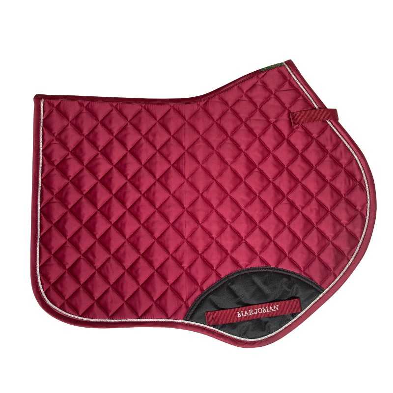 Tapete de sela de cavalo bordado vermelho vinho com padrão losango.