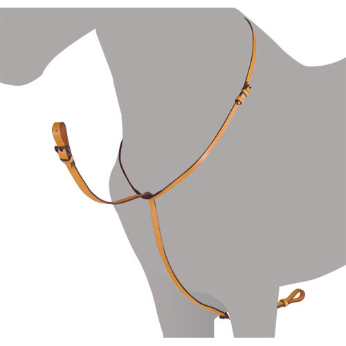 peitoral de couro castanho para cavalo