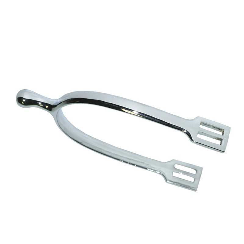 Espora metálica prateada com acabamento brilhante