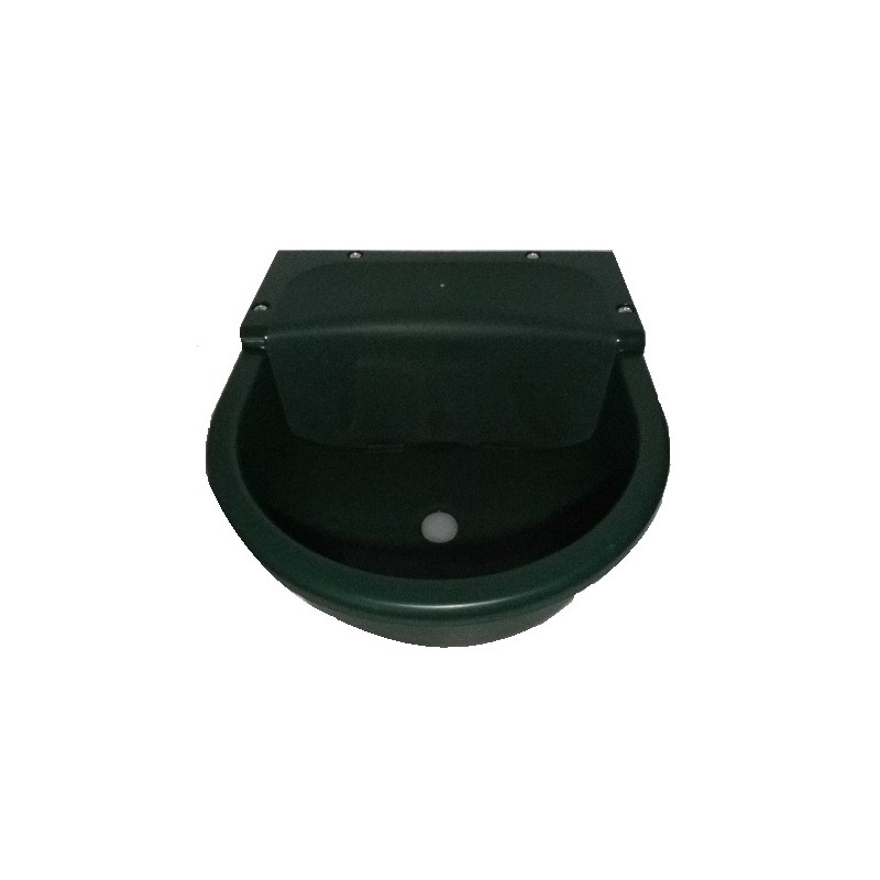 Recipiente verde escuro com tampa e orifício no fundo