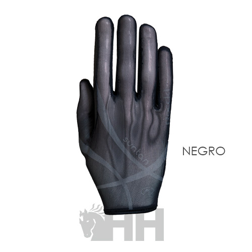 Luvas pretas finas com padrão de contornos e texto NEGRO