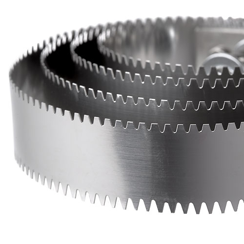 Lâmina de serra circular metálica em espiral com dentes uniformes