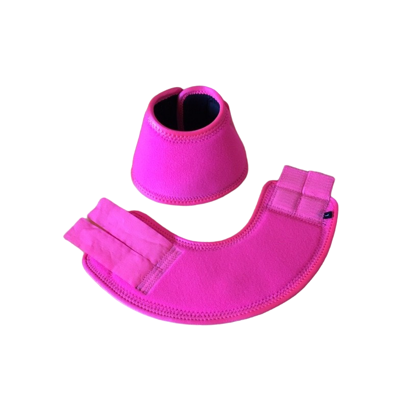 Conjunto de proteção rosa para cavalos com campana e protetor de tendões