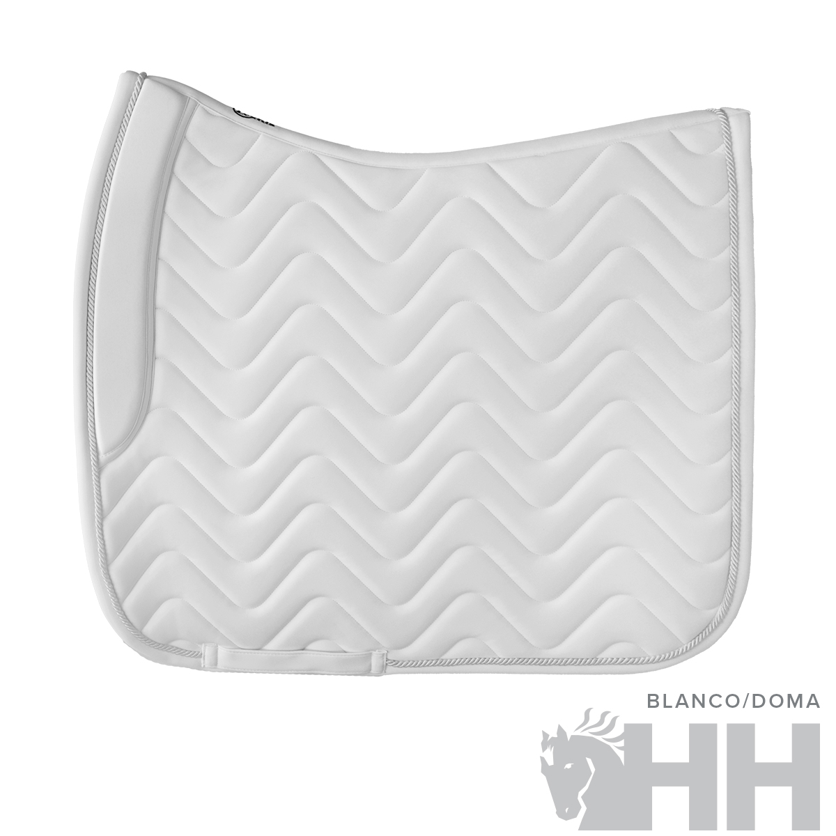 Sela branca acolchoada para cavalo com padrão zig-zag