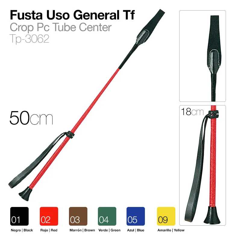 Fusta de uso geral vermelha com correia preta e 50 cm de comprimento