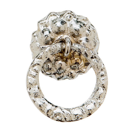 Ilhó decorativo redondo prateado com anel pendurado