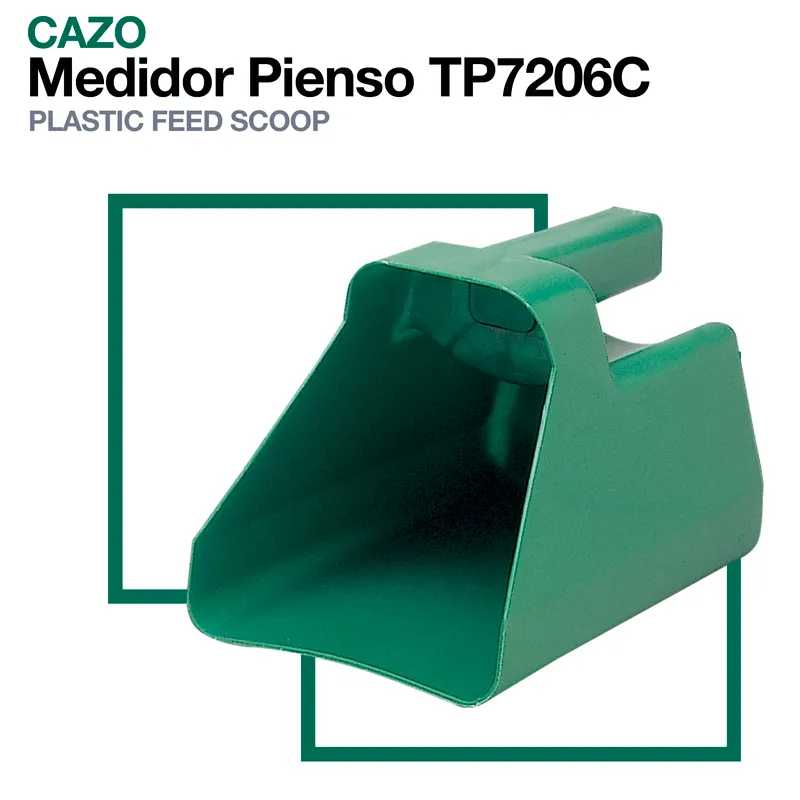 cazo medidor de plástico verde para alimentação animal