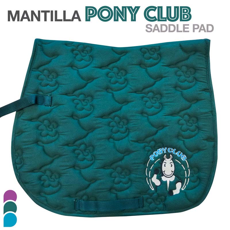 Manta de sela verde-turquesa acolchoada com padrão floral