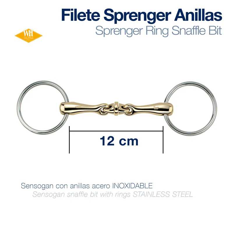 Filete Sprenger Anillas aço inoxidável 12 cm com anéis prateados e peça central dourada