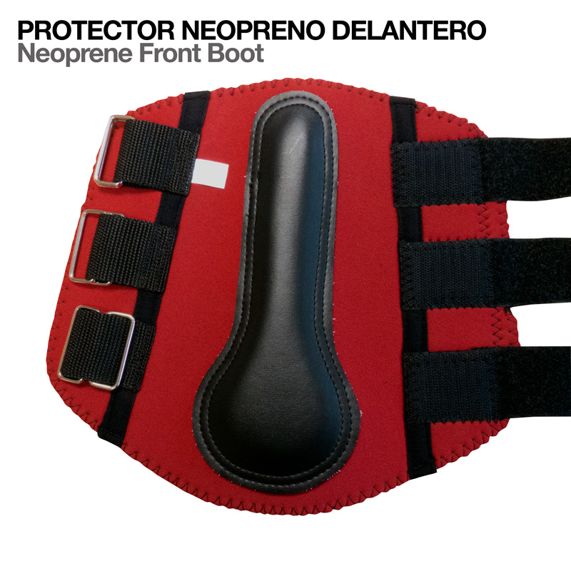 Protector neopreno vermelho com almofada preta e correias ajustáveis