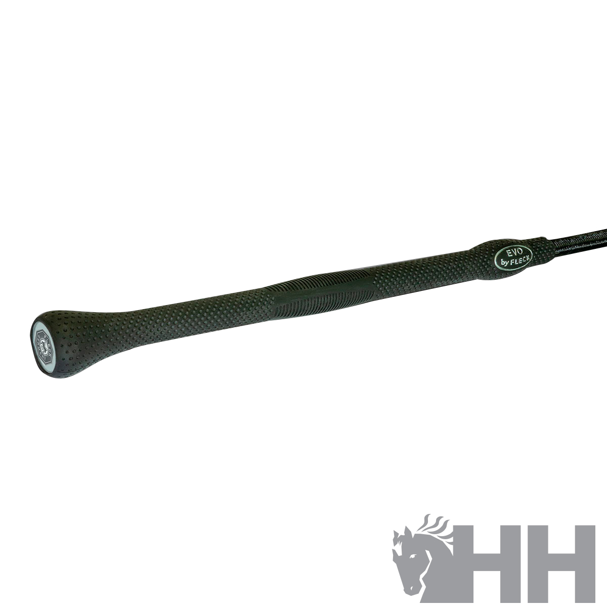 Cabo fino preto com textura perfurada e etiqueta oval ISO by FLEXI