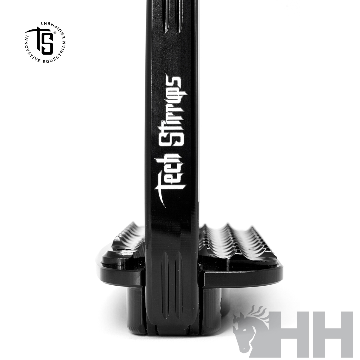 Base suportante para arma preta com texto Tech Stirrups