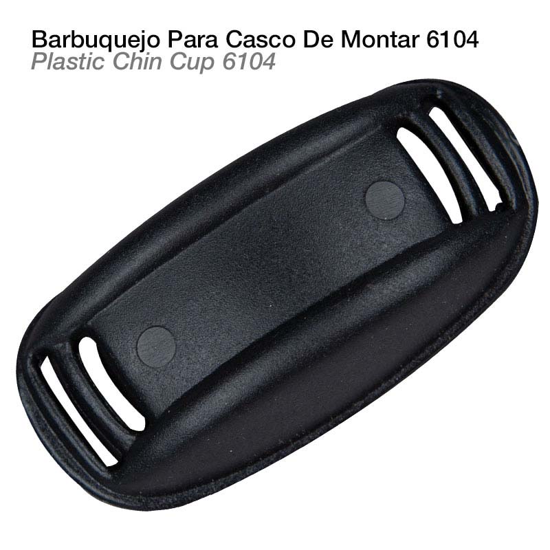 Peça de plástico preta para barbuquejo de casco de montar
