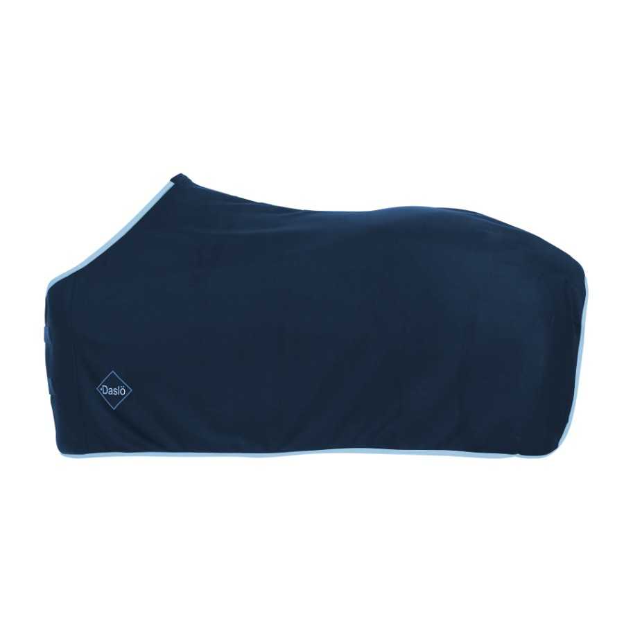 Manta para cavalo azul escuro Dasló com bainha azul clara