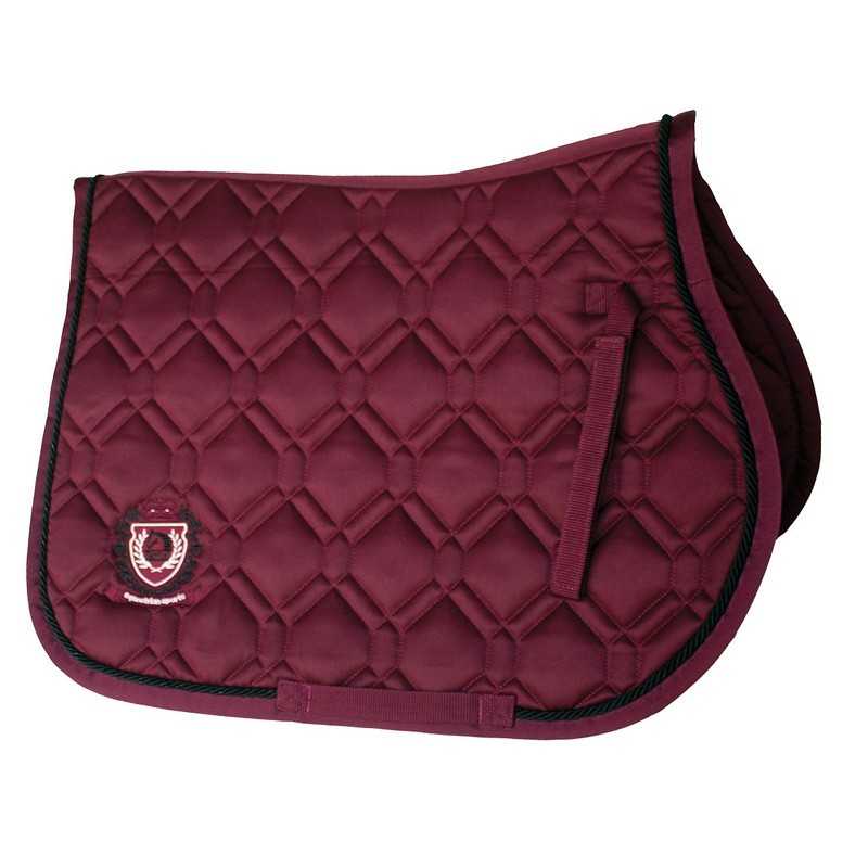 Manta de sela bordô acolchoada com brasão bordado