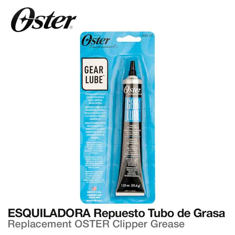 Tubo de graxa para máquina de cortar cabelo marca Oster em embalagem azul