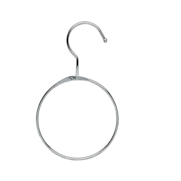 Cabide circular metálico cromado com gancho