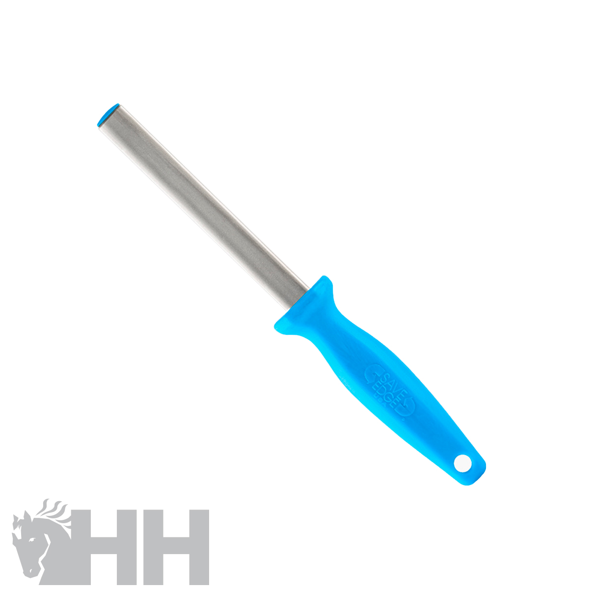 Afia com cabo azul e corpo metálico rugoso