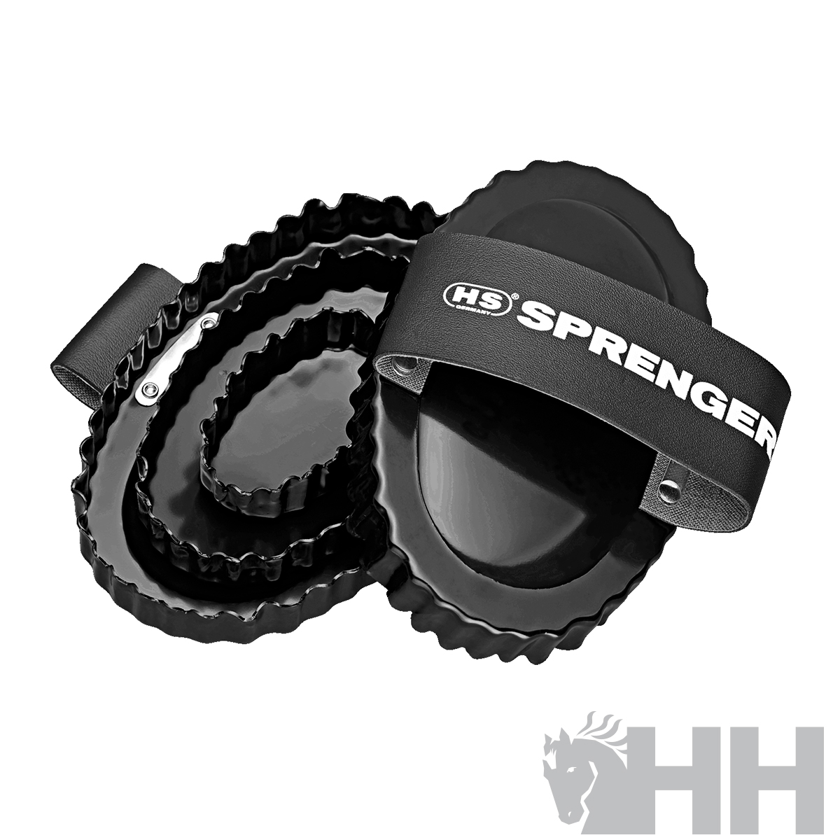 Escova de cavalos preta com alça HS SPRENGER