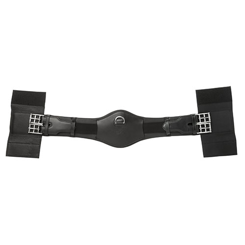 Correia preta para cavalo com fivelas metálicas e argola em D