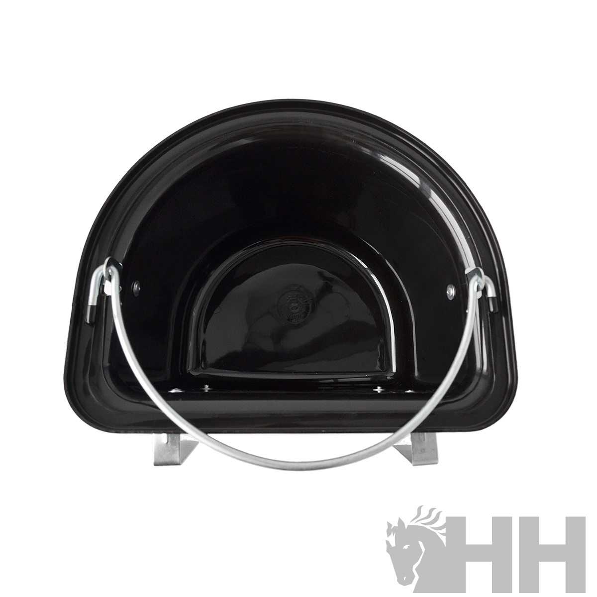 Balde metálico preto com alça metálica