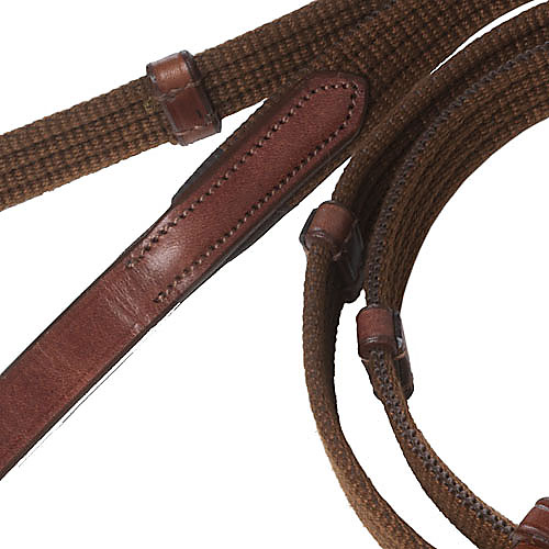 Cinto masculino castanho em tecido tricotado e pele