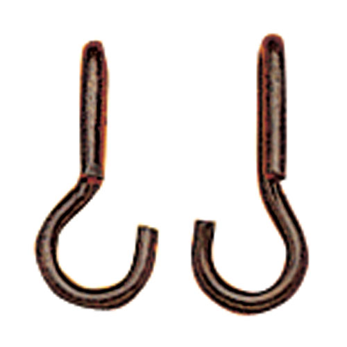 Par de ganchos metálicos enferrujados