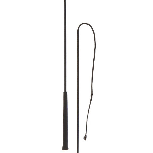 Vareta longa preta com punho e correia preta