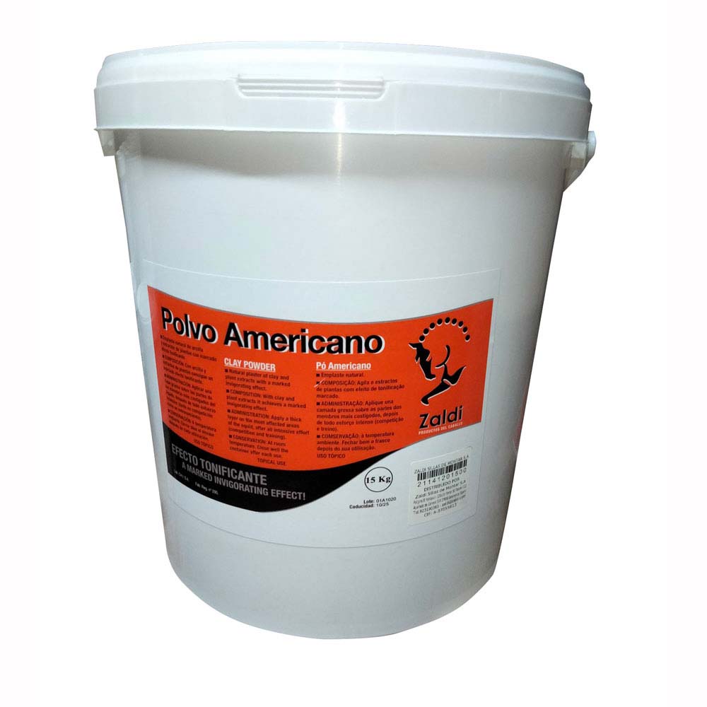 Recipiente branco de plástico com Polvo Americano Zaldi