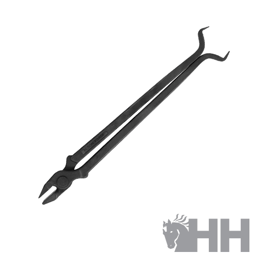 Dois alicates metálicos pretos em fundo branco com logótipo HH