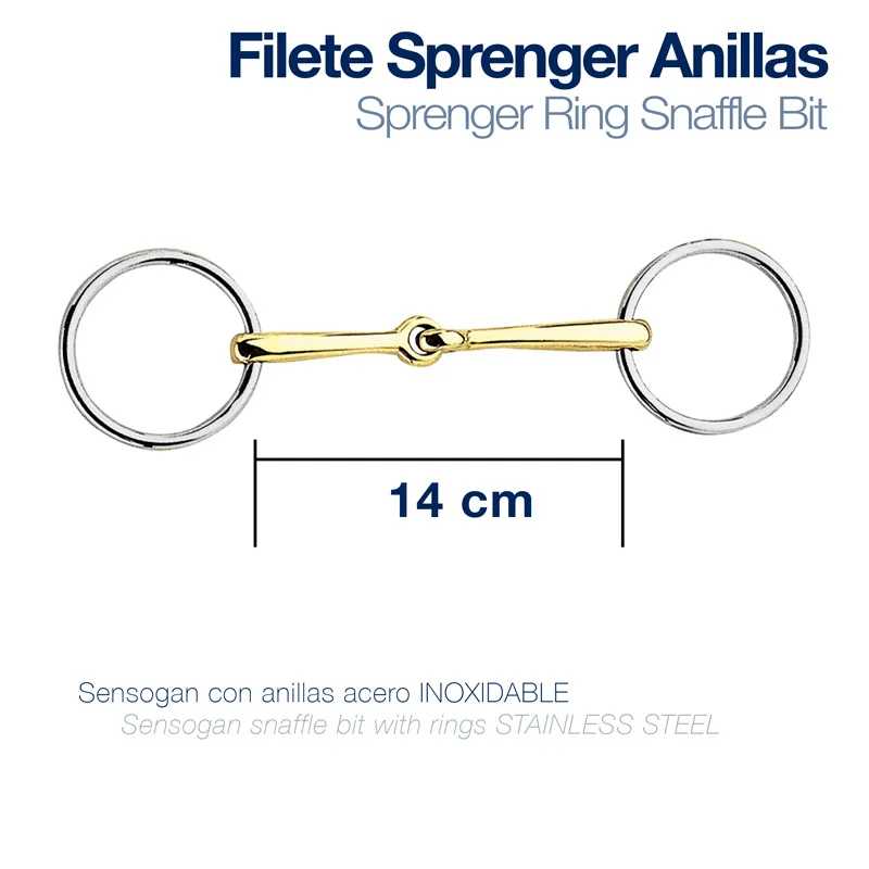 Freio Sprenger anilhas aço inox 14 cm fundo branco