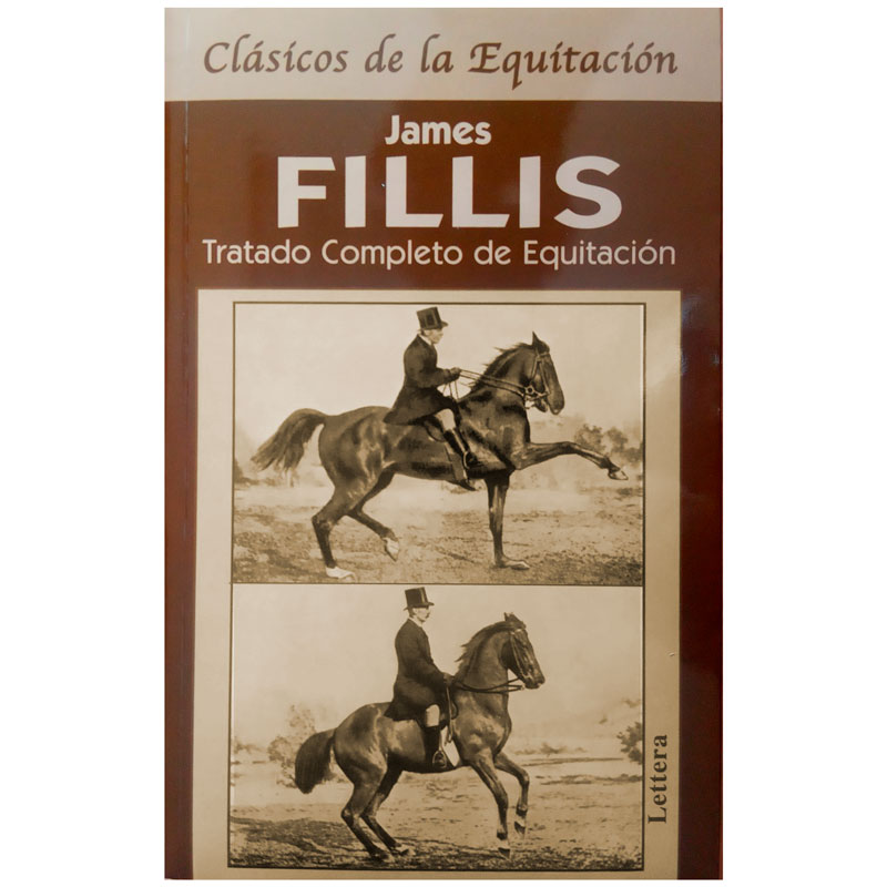 Capa de livro 'Tratado Completo de Equitación' com imagens a preto e branco de homem a cavalo