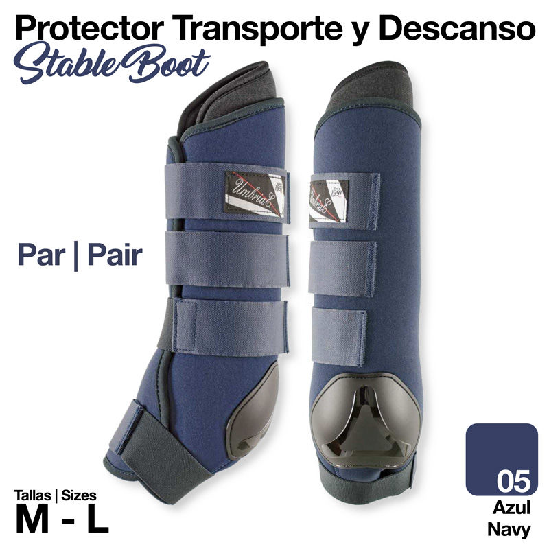 Par de protetores para patas de cavalo azul navy com tiras ajustáveis
