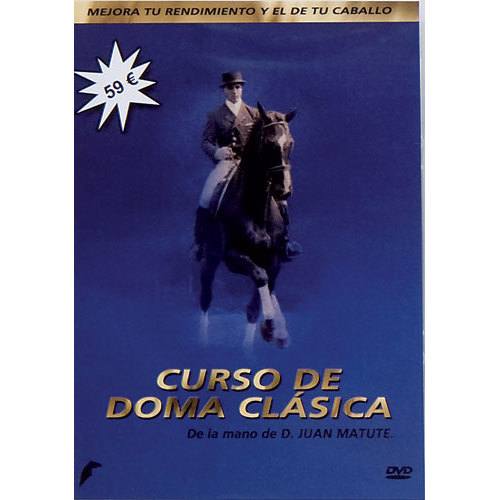 Capa DVD curso de doma clássica com cavaleiro e cavalo