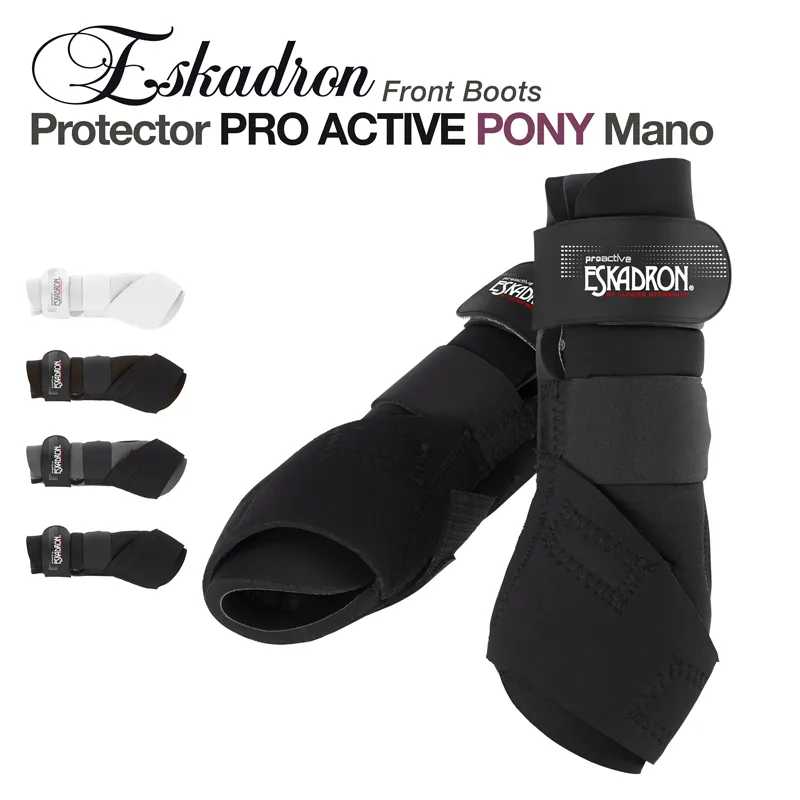 Botas de proteção para pónei Eskadron Protector PRO ACTIVE PONY em preto e branco