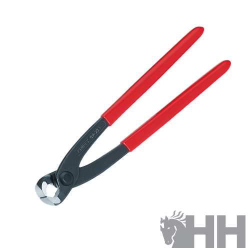 Alicate de corte com cabo vermelho e corpo metálico preto com inscrição Hawk Tools