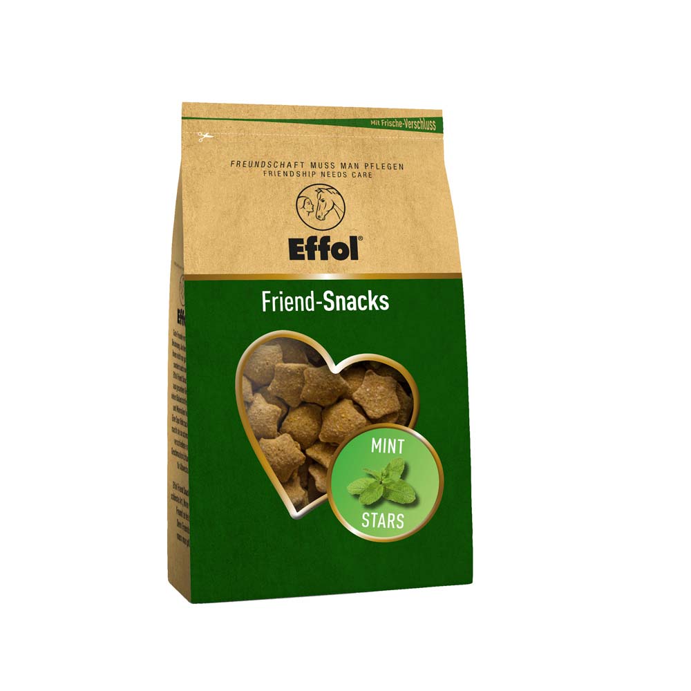 Embalagem de snacks para animais Effol Friend-Snacks Mint Stars com janela em forma de coração