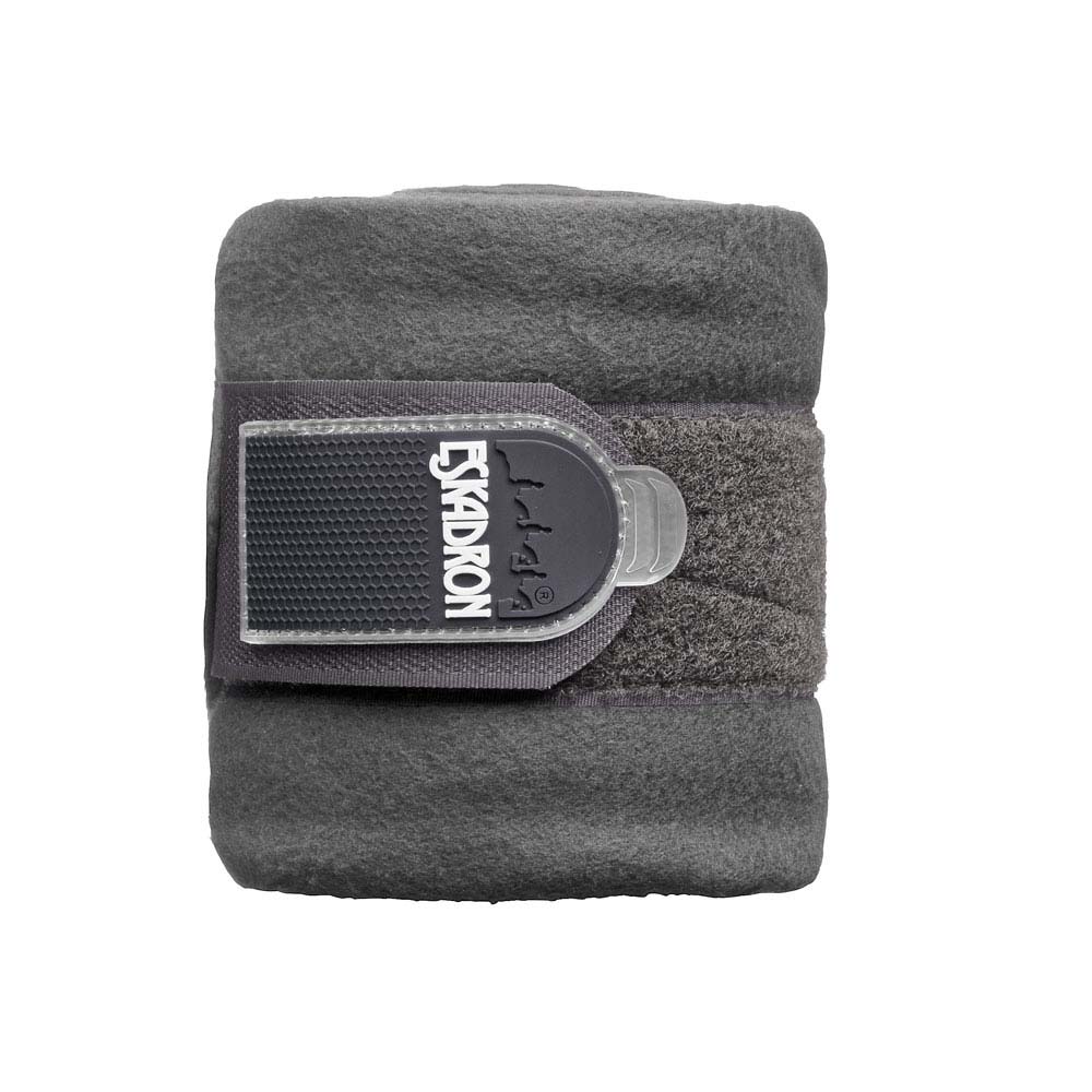 Venda elástica cinza escuro com fecho velcro preto e texto ESKADRON