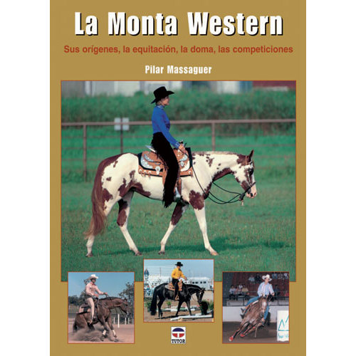 Capa de livro sobre monta western com cavalo e cavaleiros em diferentes poses