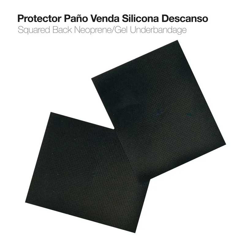 Protectores quadrados pretos de neoprene e gel para bandagens