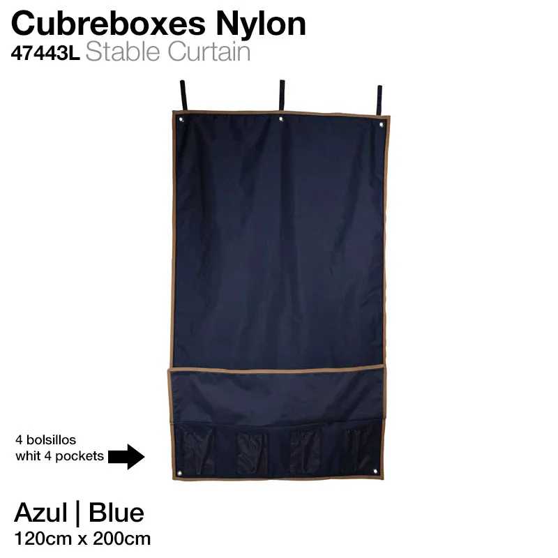Cobreboxes nylon azul com 4 bolsos e 3 presilhas