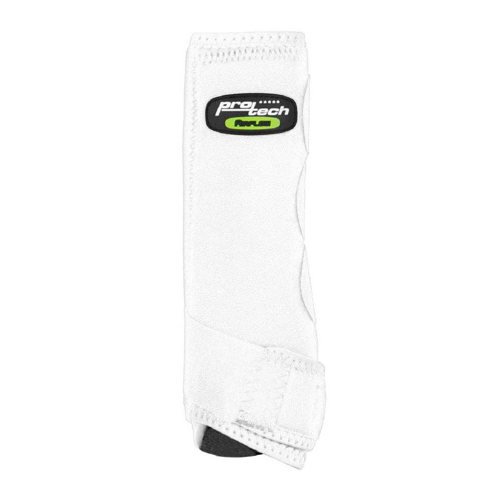 Suporte branco com etiqueta preta pro tech AirFlow e fecho em velcro.