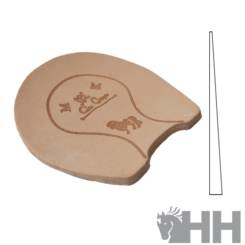 Pedra de afiar cerâmica bege com gravações e logotipo