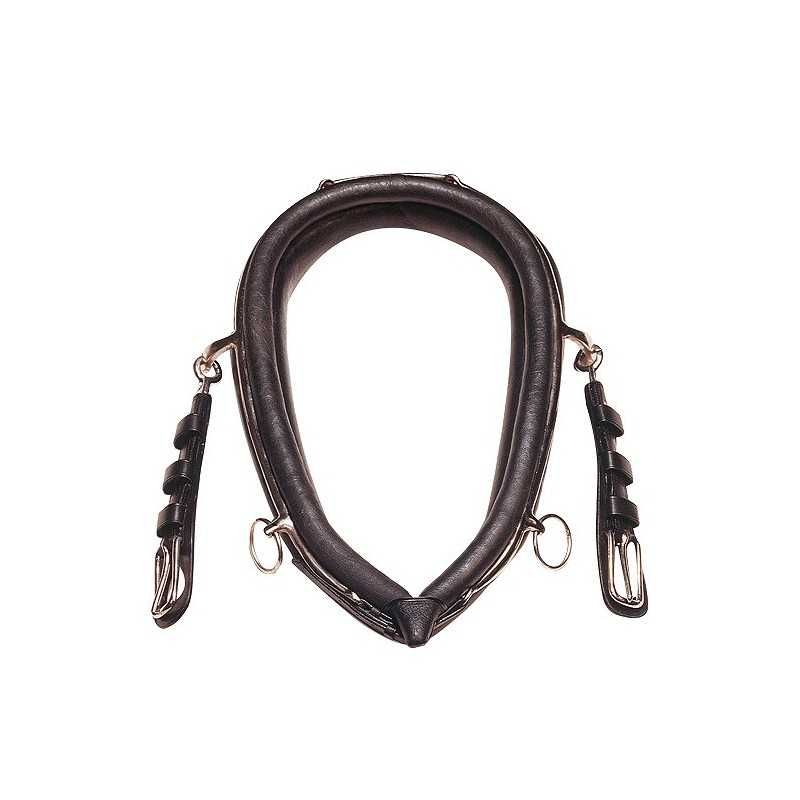 Acessório preto de pele com fivelas metálicas prateadas